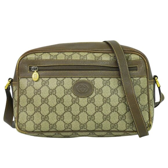 Gucci Handbags - GUCCI GG Supreme Canvas Shoulder Crossbody Bag Beige Brown Gold